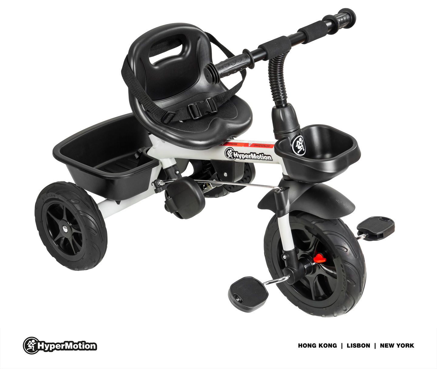 "HyperMotion TOBI VECTOR" triratukas - amžini pripučiami ratai + stūmimo strypas. Spalva: šviesiai pilka.