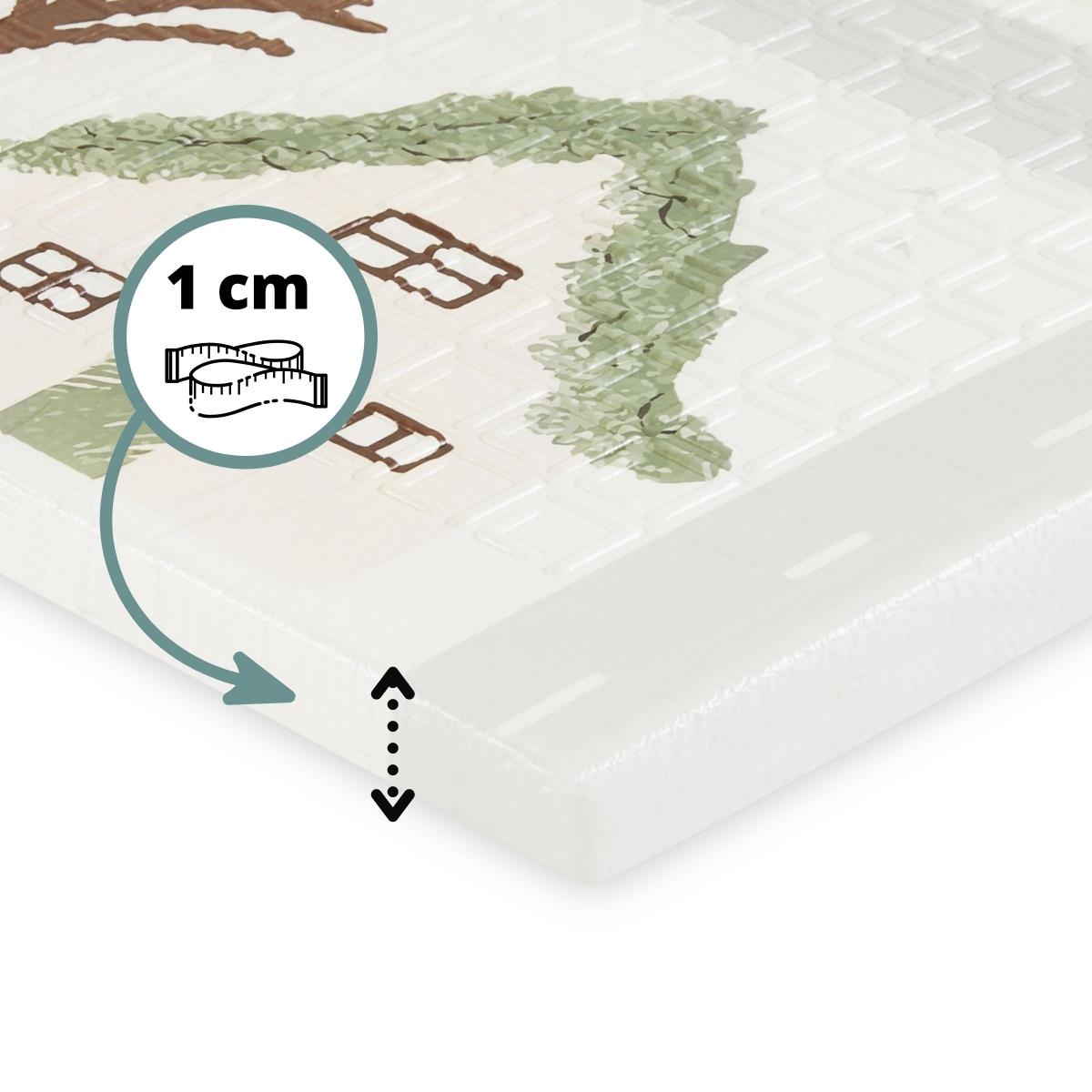 Dvipusis sulankstomas putplasčio kilimėlis 180 x 120 x 1 cm - Charming Town/Sand Beige