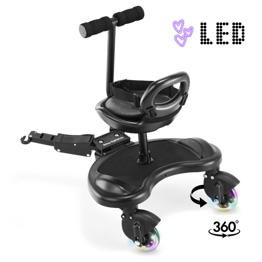 MR BUGGY neįgaliųjų vežimėlio pailginimas su sėdyne - LED ratai