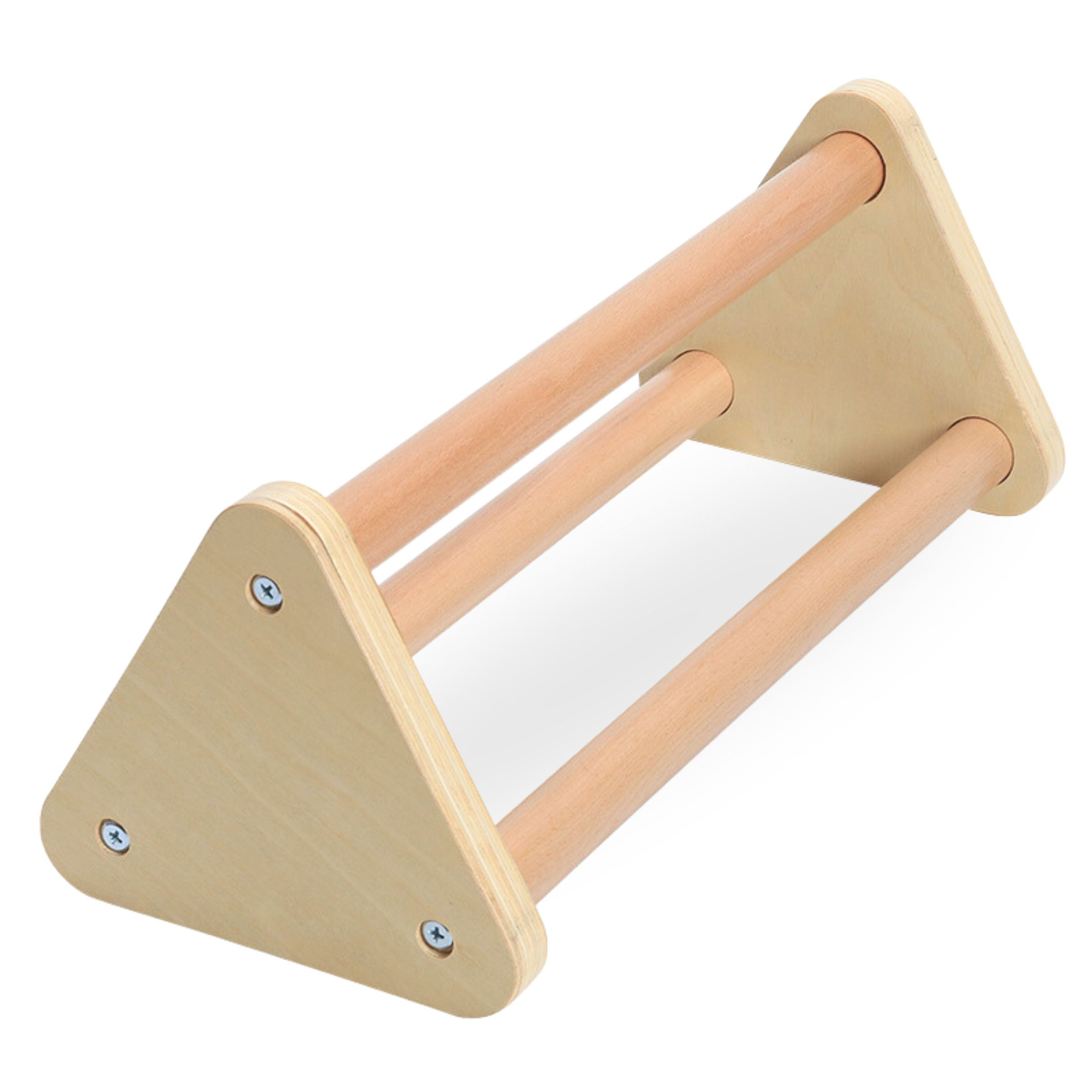 Medinė, savos gamybos vaikų žaidimų aikštelė - kopėčios + laipiojimo sienelė + balansavimo sija - Piklerio trikampis