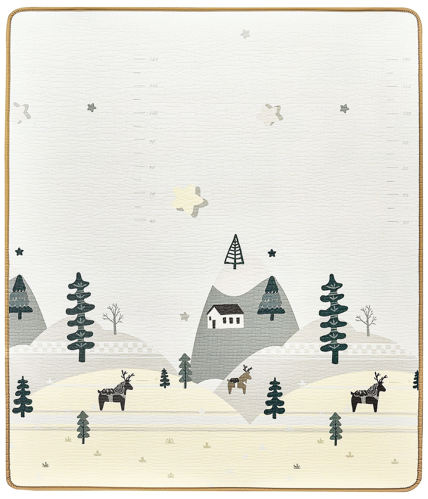 Dvipusis putų kilimėlis XXL - ritinėlis 1 CM (miškas ir kalnai)