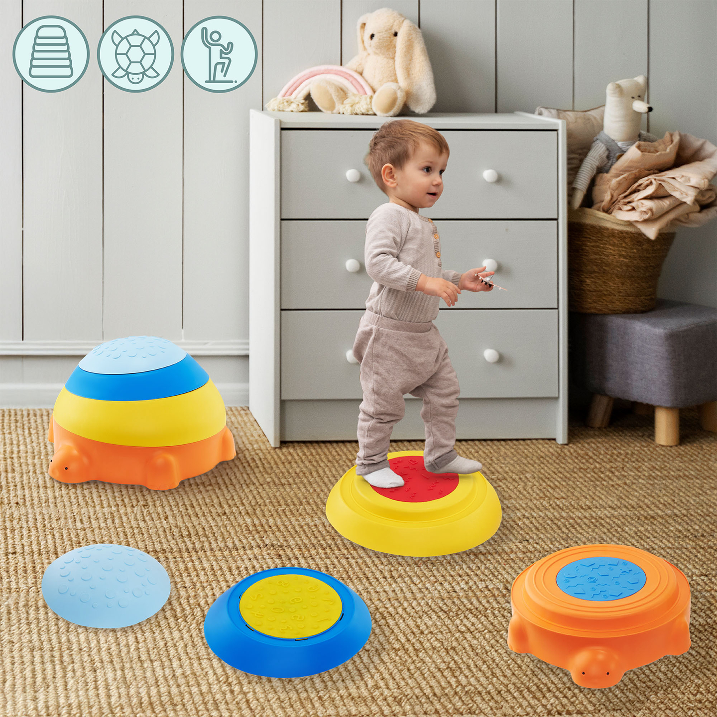 Sensorinis takas vaikams - Spalvotas vėžlys