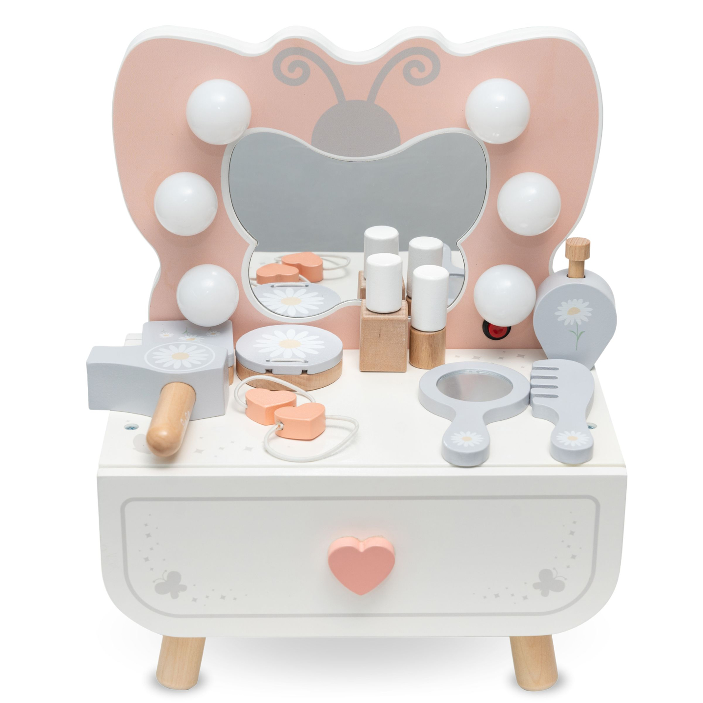 Medinis mini tualetinis staliukas su LED apšvietimu - Butterfly