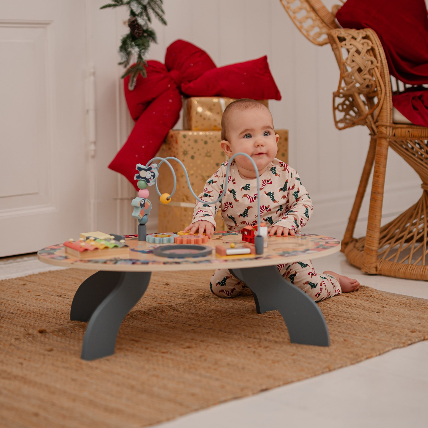 7in1 medinis mokomasis stalas, muzikinis, sensorinis