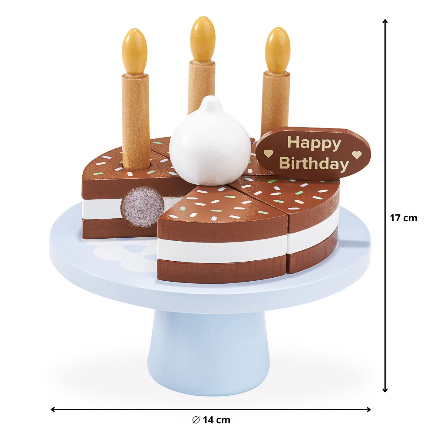 Medinis gimtadienio tortas, kurį reikia supjaustyti