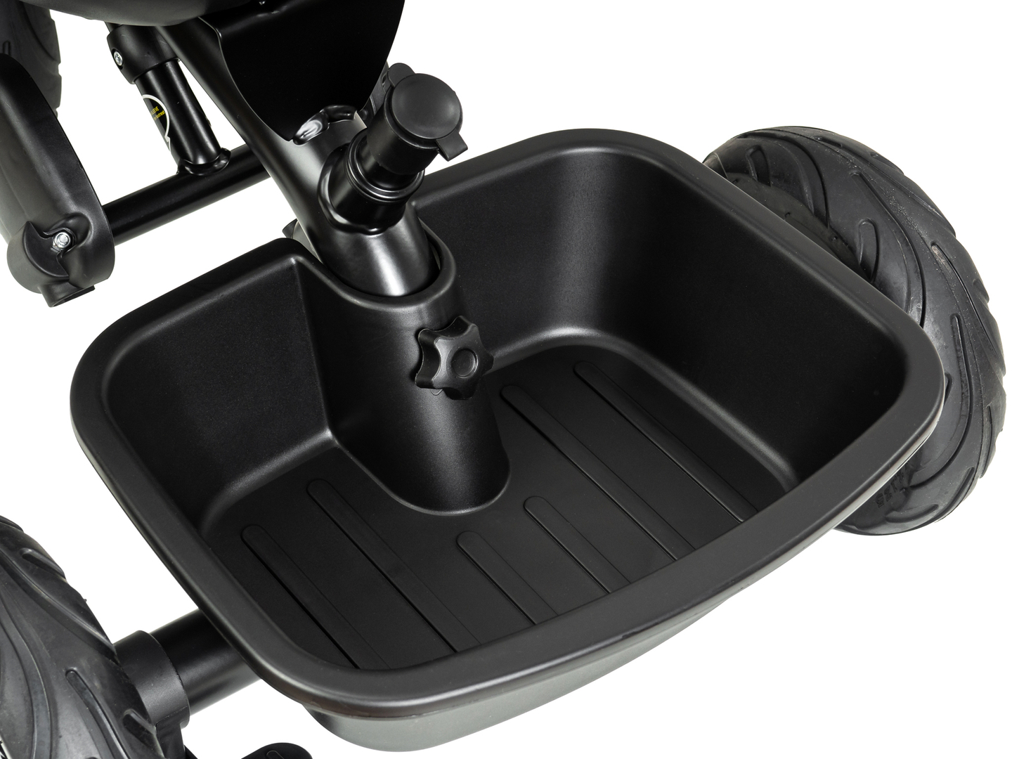 "HyperMotion TOBI VECTOR" triratukas - amžini pripučiami ratai + stūmimo strypas. Spalva: juoda.