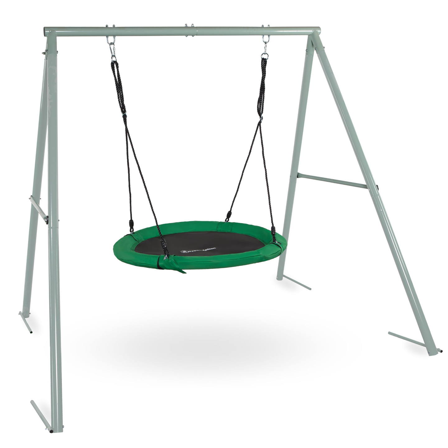 Gandralizdžio tipo sodo sūpynės su karkasu ir virvėmis