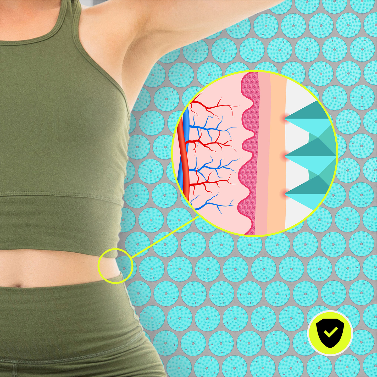 EKO lininis akupresūros kilimėlis su kokosų pluoštu ir grikių pagalvėle – 68 cm „HyperMotion“ pilka-mėtinė