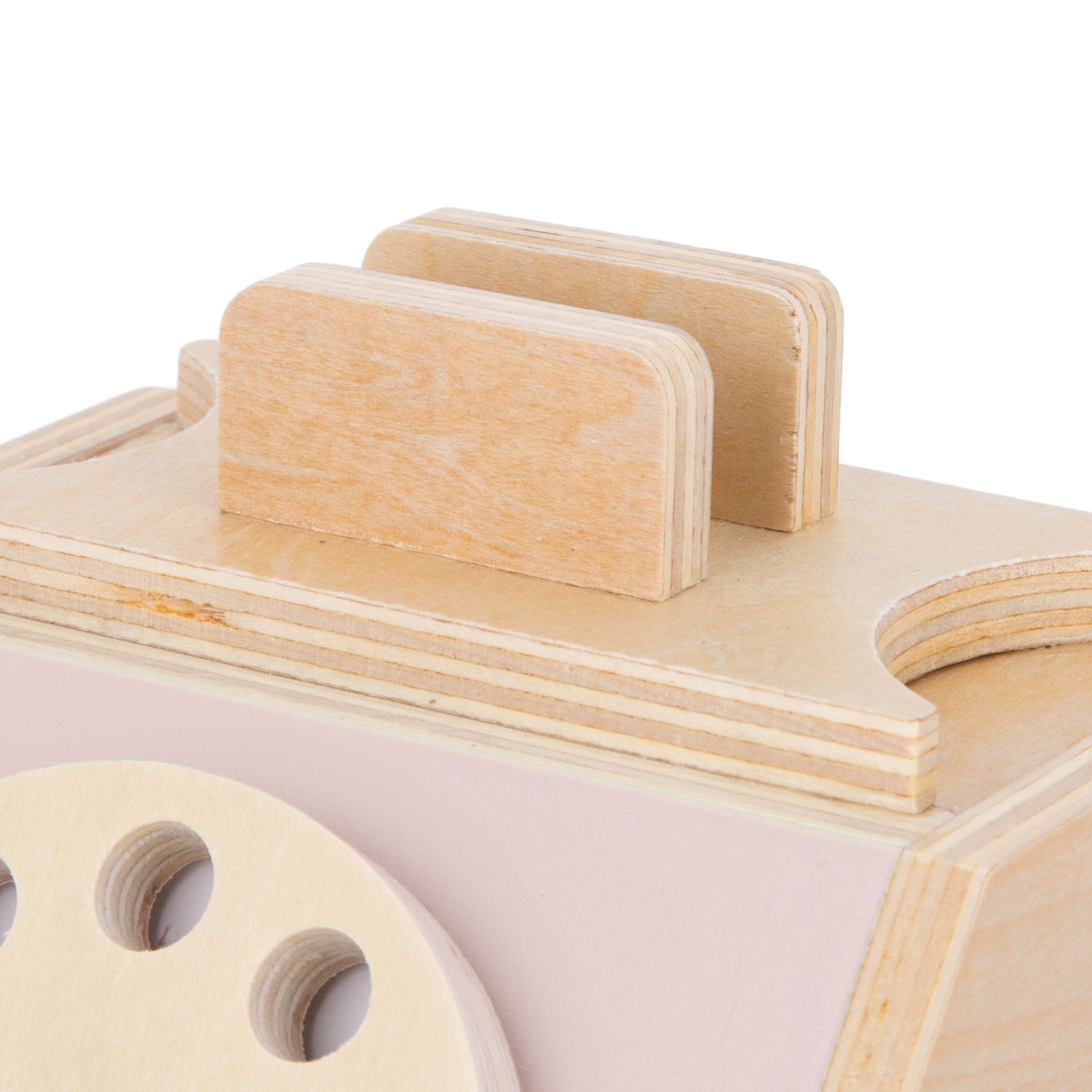 Retro medinis telefonas - pastelinės rožinės spalvos