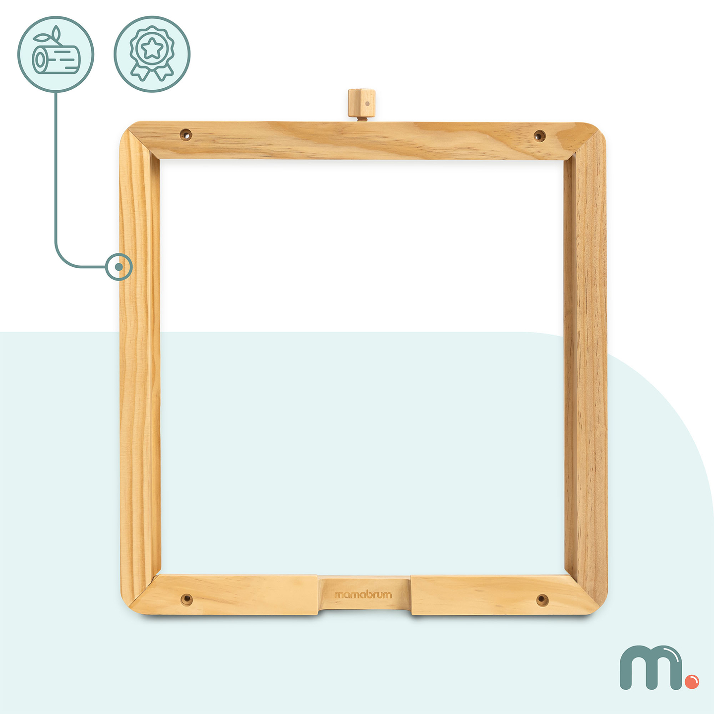 Medinis sieninis rėmas – skirtas „Mamabrum“ edukacinių lentų tvirtinimui
