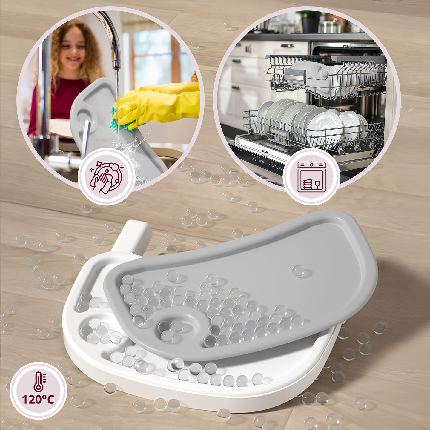 "Moby-System Magnolia" reguliuojama aukštakulnė kėdutė "2-in-1" - pilka