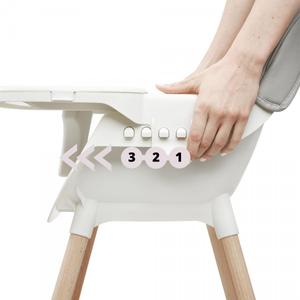 AMELIA maitinimo kėdutė 3in1 Moby-System, pilka