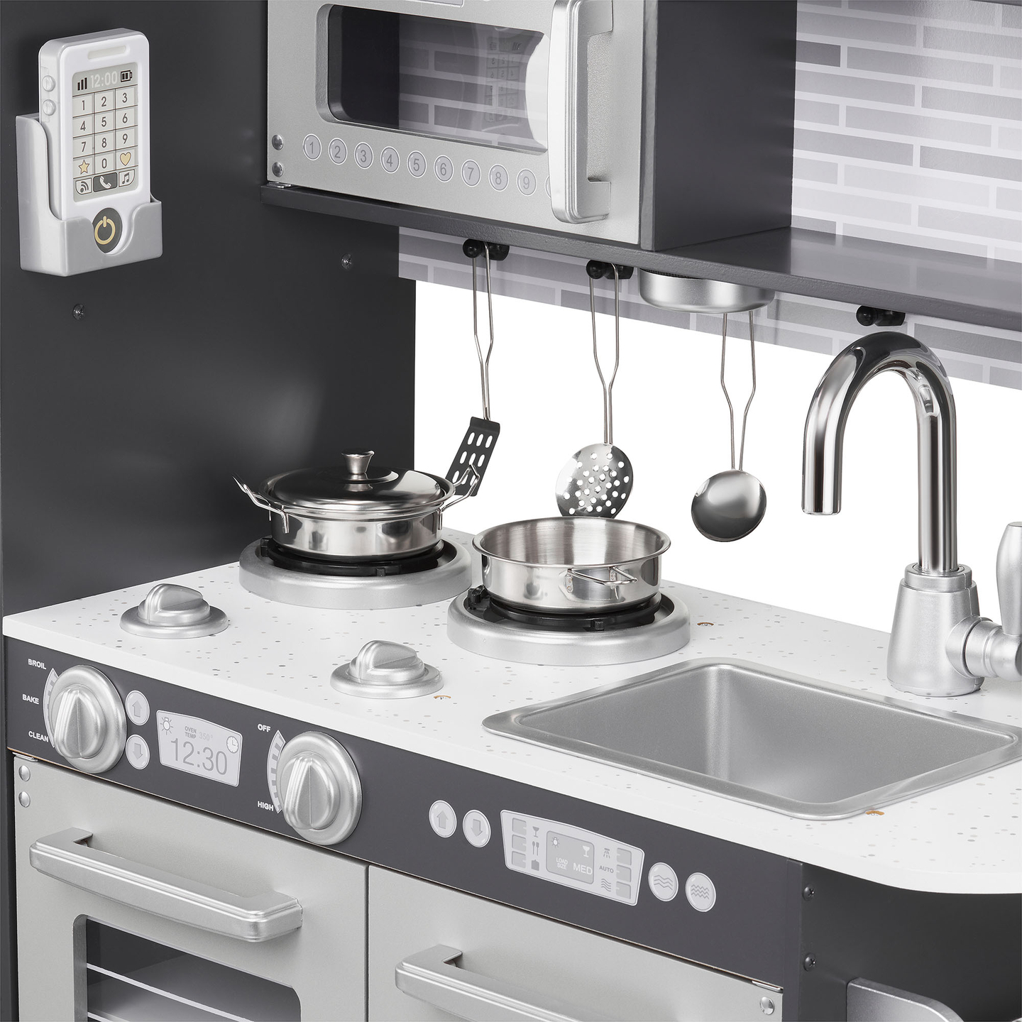 XXL medinė virtuvė su LED apšvietimu, prijuoste ir priedais