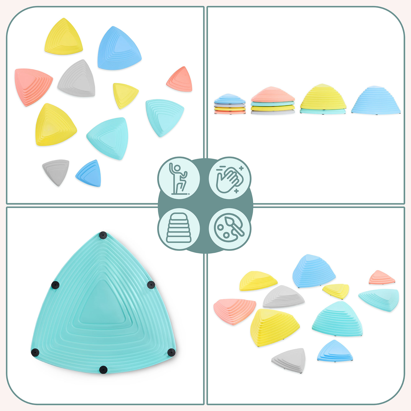 Spalvoti balansavimo akmenys - 11 vienetų