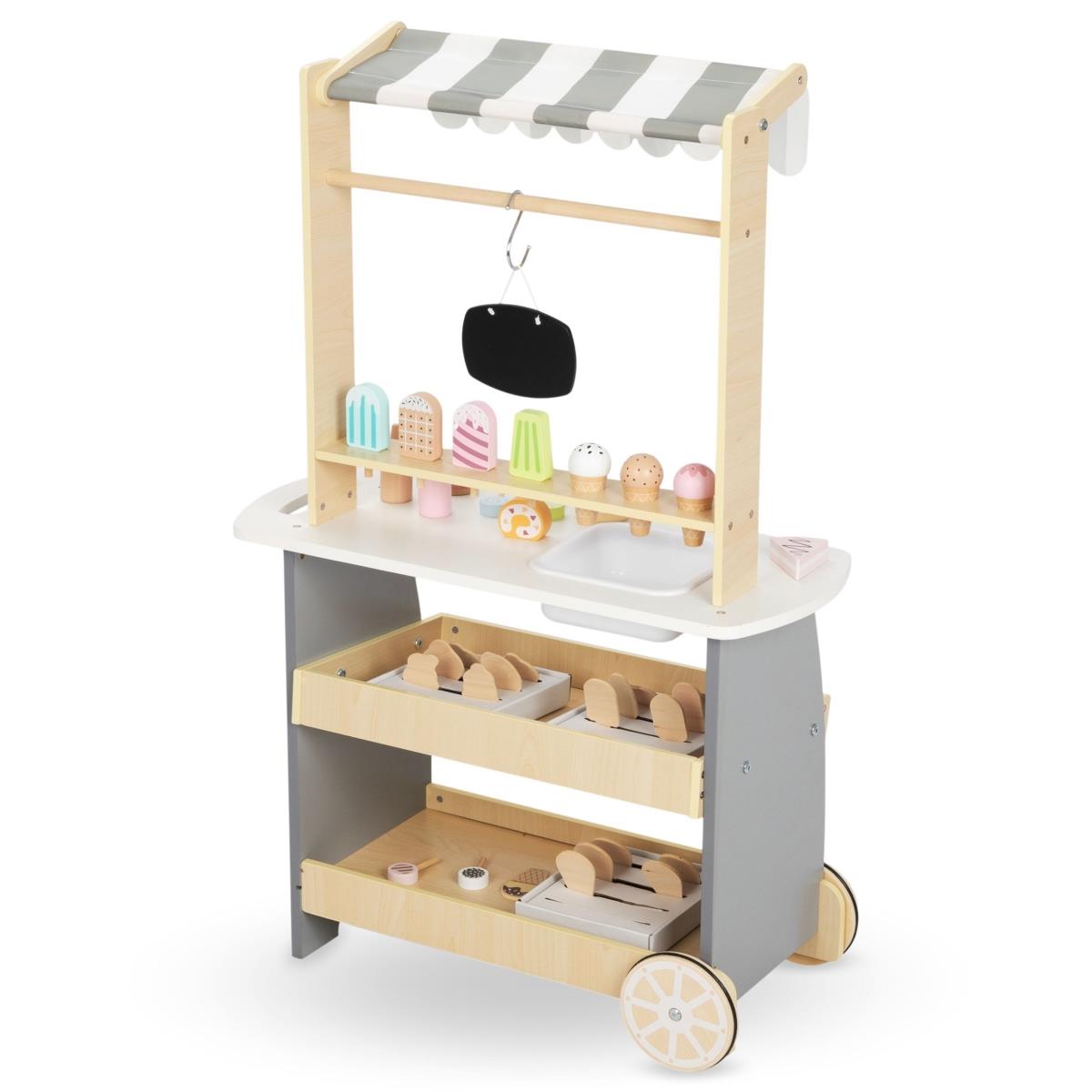 Medinė ledainė ant ratukų - ledų vežimėlis