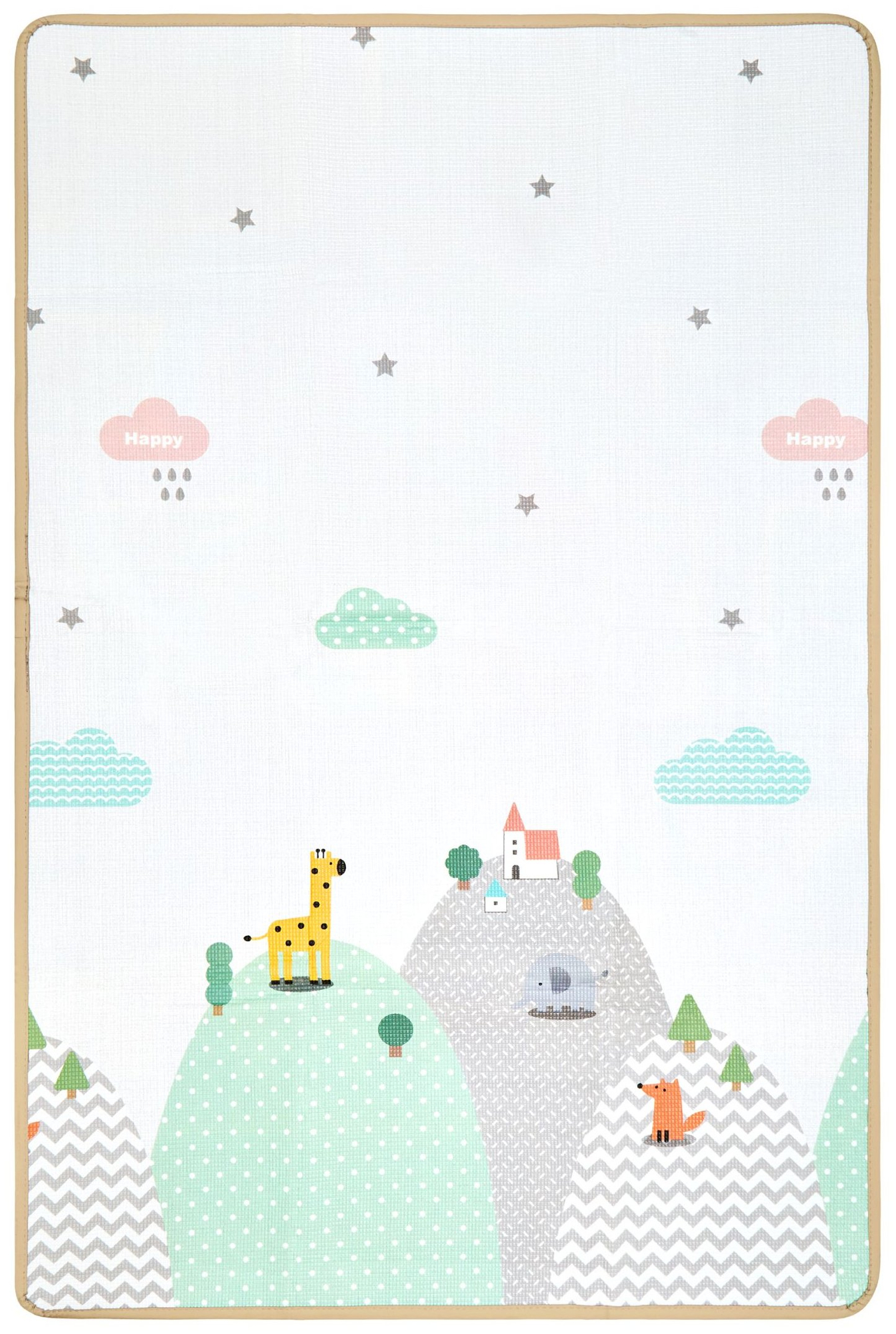 Dvipusis putplasčio kilimėlis - miškas ant kalvos / saulėtas miestas