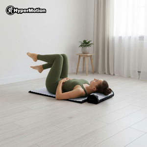 Akupresūros kilimėlis su pagalvėle ir užvalkalu – 72 cm „HyperMotion“ juodos ir baltos spalvos