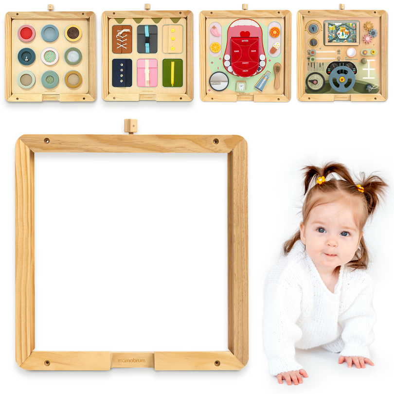 Medinis sieninis rėmas – skirtas „Mamabrum“ edukacinių lentų tvirtinimui