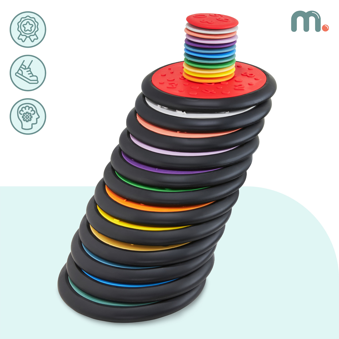 Spalvoti sensoriniai diskai vaikams - 24 vienetai