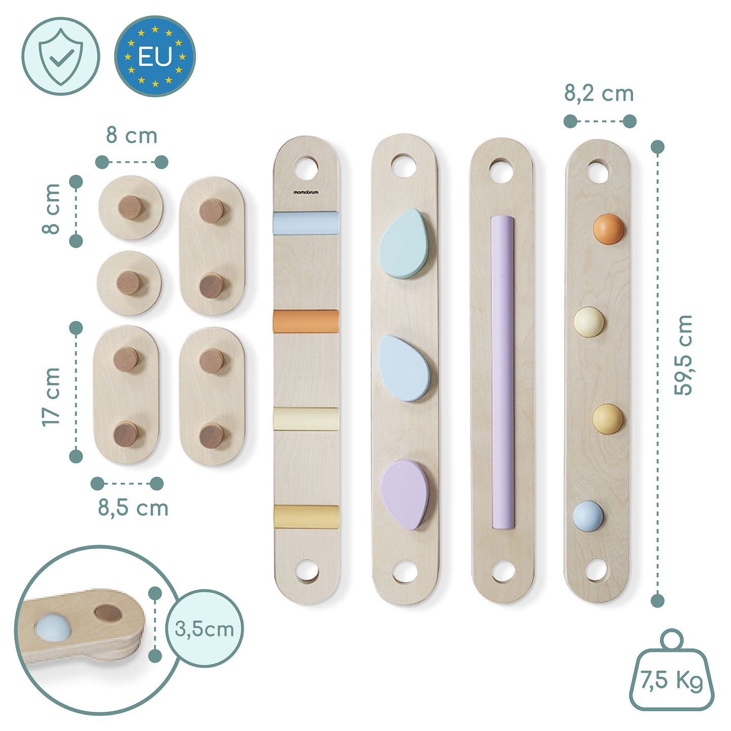 Didelis medinis sensorinis takas - pusiausvyros takas - 9 elementai