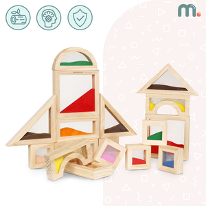 Medinės sensorinės kaladėlės - 18 vienetų