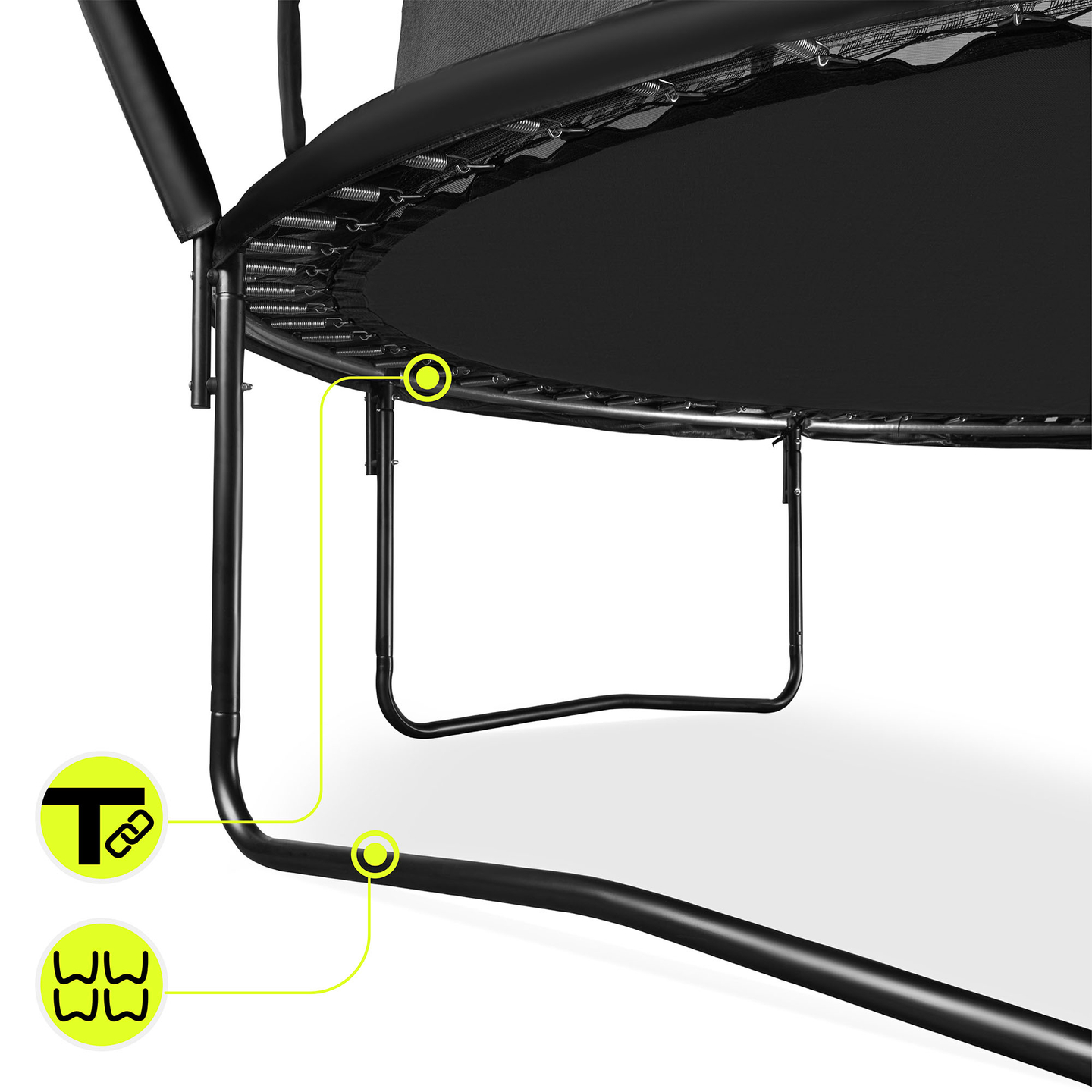 XXL sodo batutas vaikams HyperMotion - 366 cm 12FT - su kopėčiomis ir vidiniu tinkleliu - namams ir sodui - max 150 kg