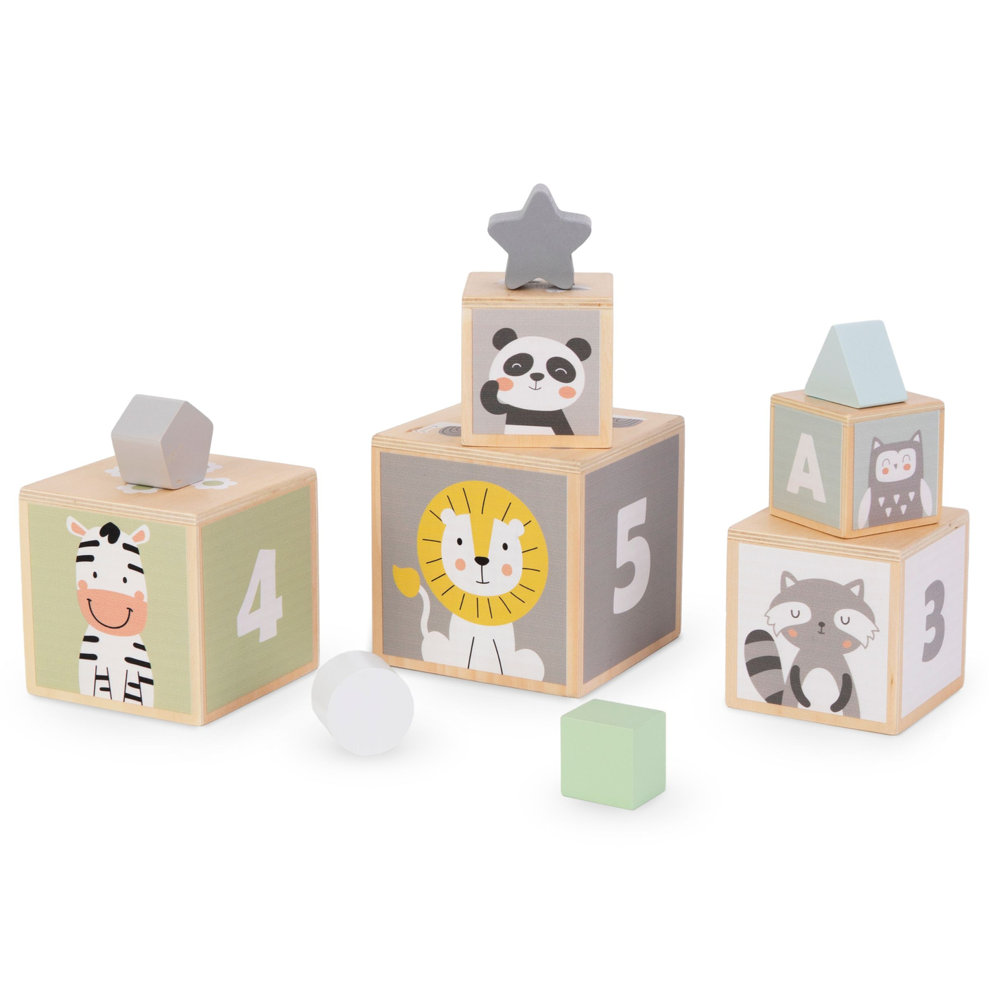 Medinis bokštas - formų rūšiuoklė skaičiai abėcėlė gyvūnai