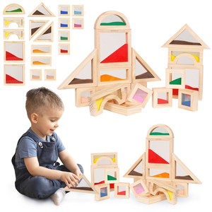 Medinės sensorinės kaladėlės - 18 vienetų