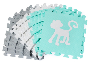 Putų kilimėlis XL 150 x 150 x 1 cm su apvadu - EVA putos - mėtų spalvos