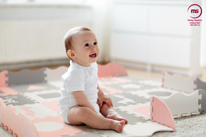 Putų kilimėlis XL 150 x 150 x 1 cm su apvadu - EVA putos - rožinės spalvos