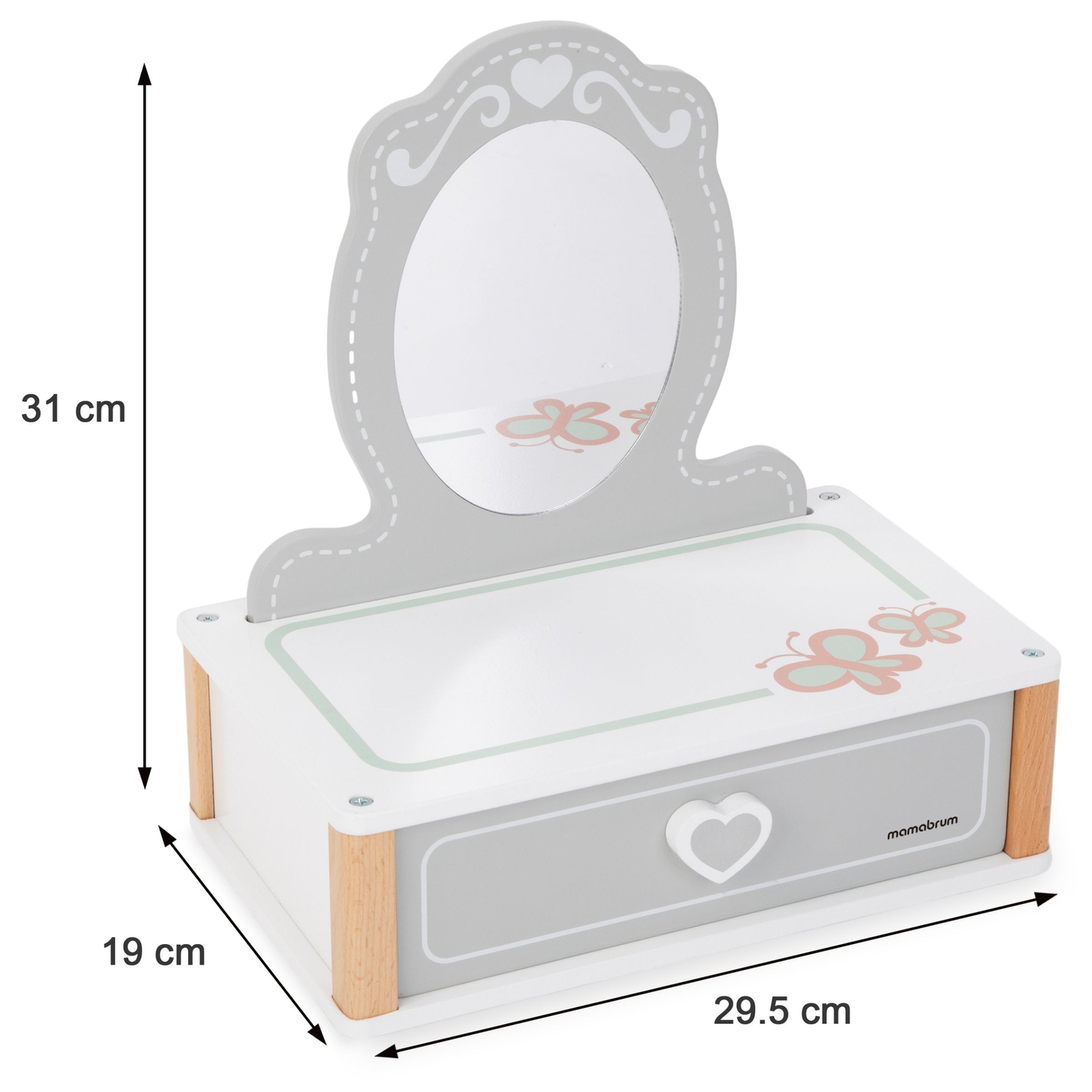 Medinis vaikiškas tualetinis staliukas su priedais