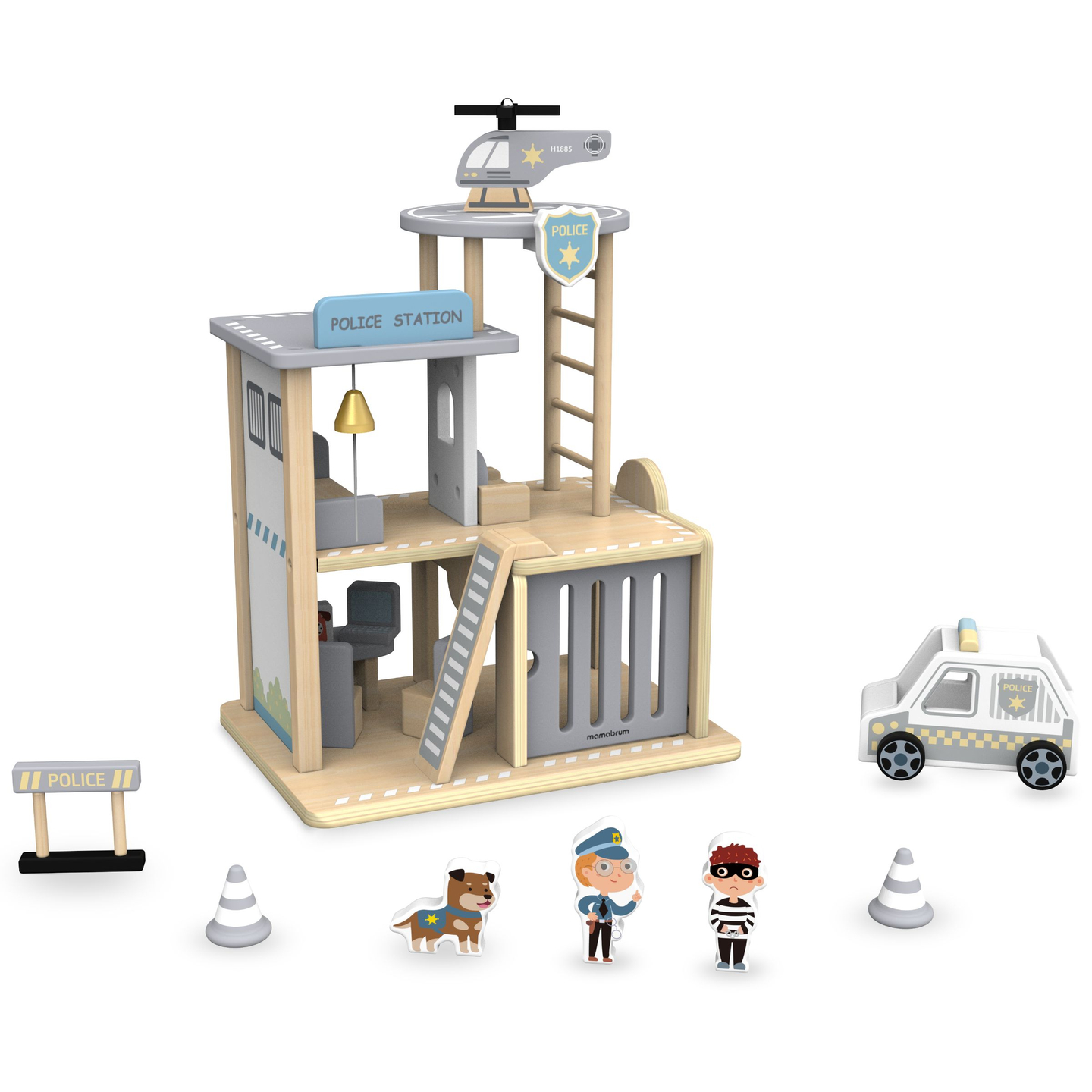 Medinė policijos nuovada su priedais