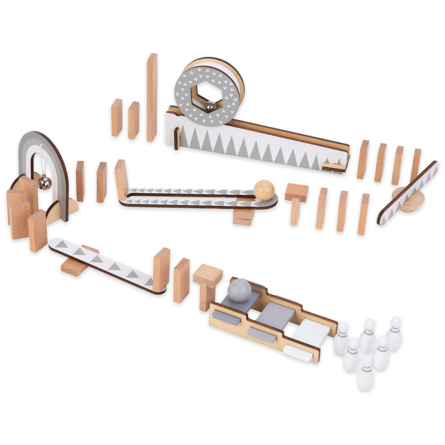 Medinės domino kaladėlės - kliūčių ruožas - 48 elementai