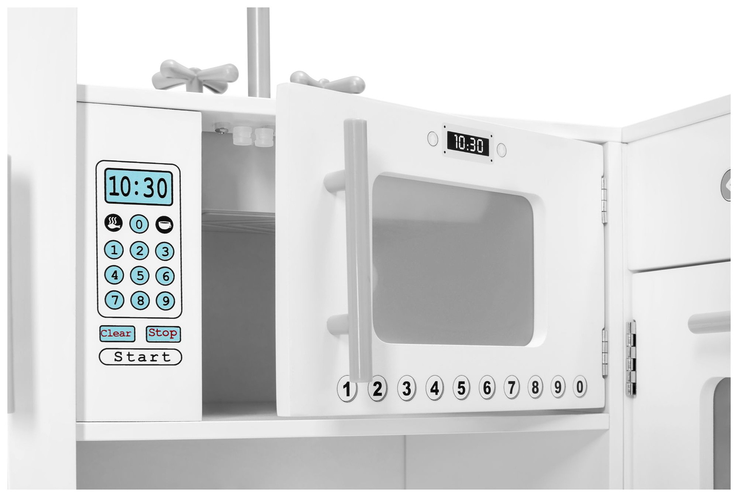 Kampinė medinė XXXL virtuvė su šaldytuvu, orkaite, skalbimo mašina, prijuoste ir priedais