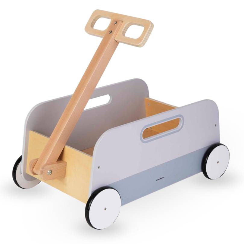Medinis žaislinis vežimėlis - traukiama priekaba