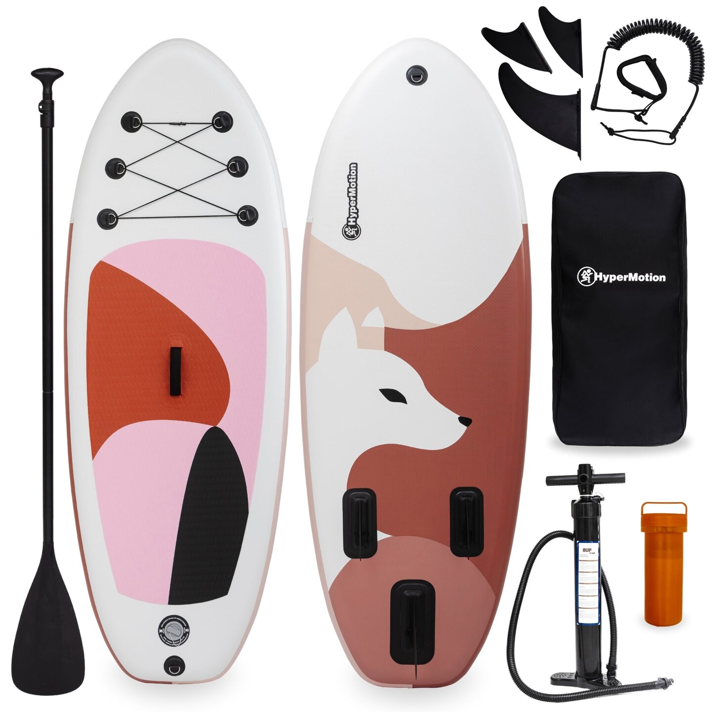 Pripučiama SUP lenta vaikams Stand Up Paddle 215cm su irklu - HyperMotion WAVE BOOST PINK 215